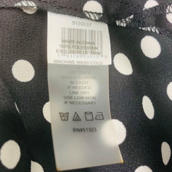 Vince Camuto polka dots black & white blouse top - size small - Picture 6 of 6